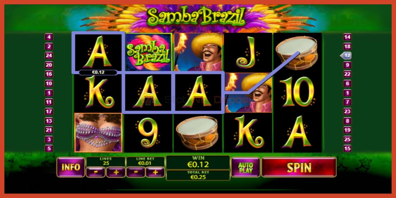 Slot screenshot: Samba Brazil bez depozita, broj - 2