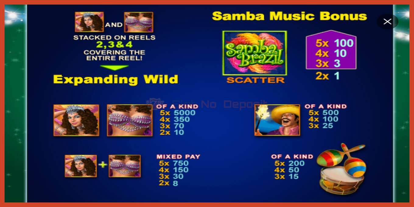 Slot screenshot: Samba Brazil bez depozita, broj - 3