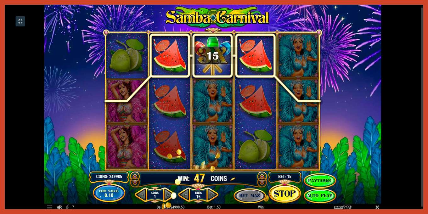 Slot screenshot: Samba Carnival no deposit, number - 2