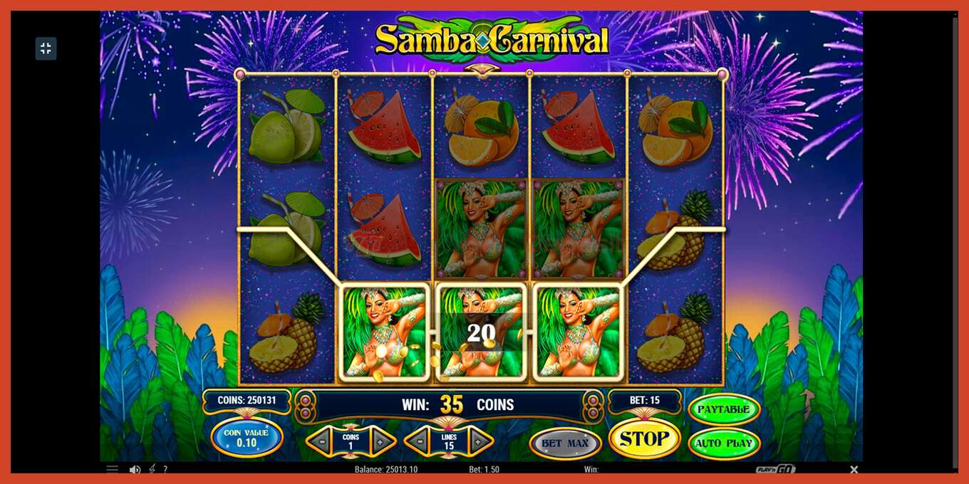 Slot screenshot: Samba Carnival no deposit, number - 4