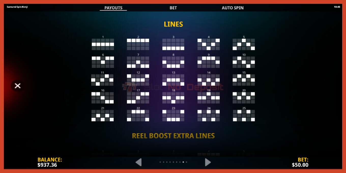 Ảnh chụp màn hình khe: Samurai Spin Kenji không có tiền đặt cọc, con số - 4