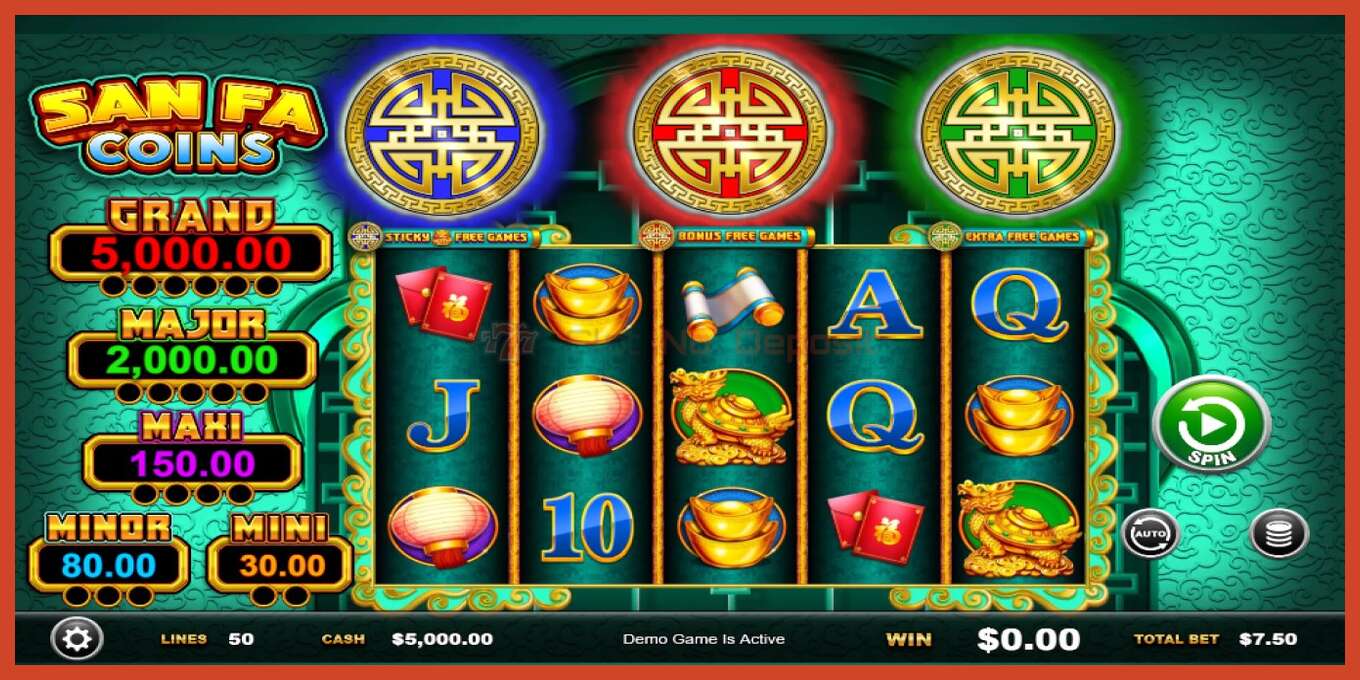 Captură de ecran pentru slot: San Fa Coins fara depozit, număr - 1