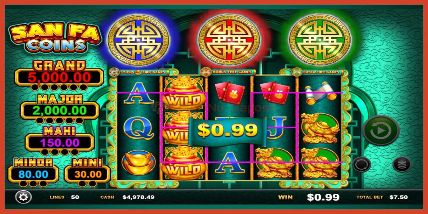 Captură de ecran pentru slot: San Fa Coins fara depozit, număr - 3