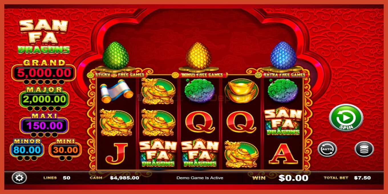 Slot screenshot: San Fa Dragons no deposit, number - 2