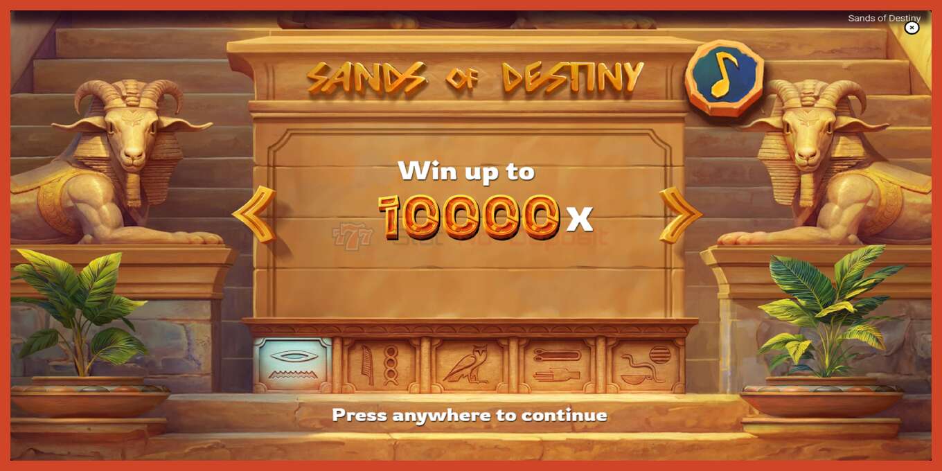 Slot screenshot: Sands of Destiny no deposit, number - 1