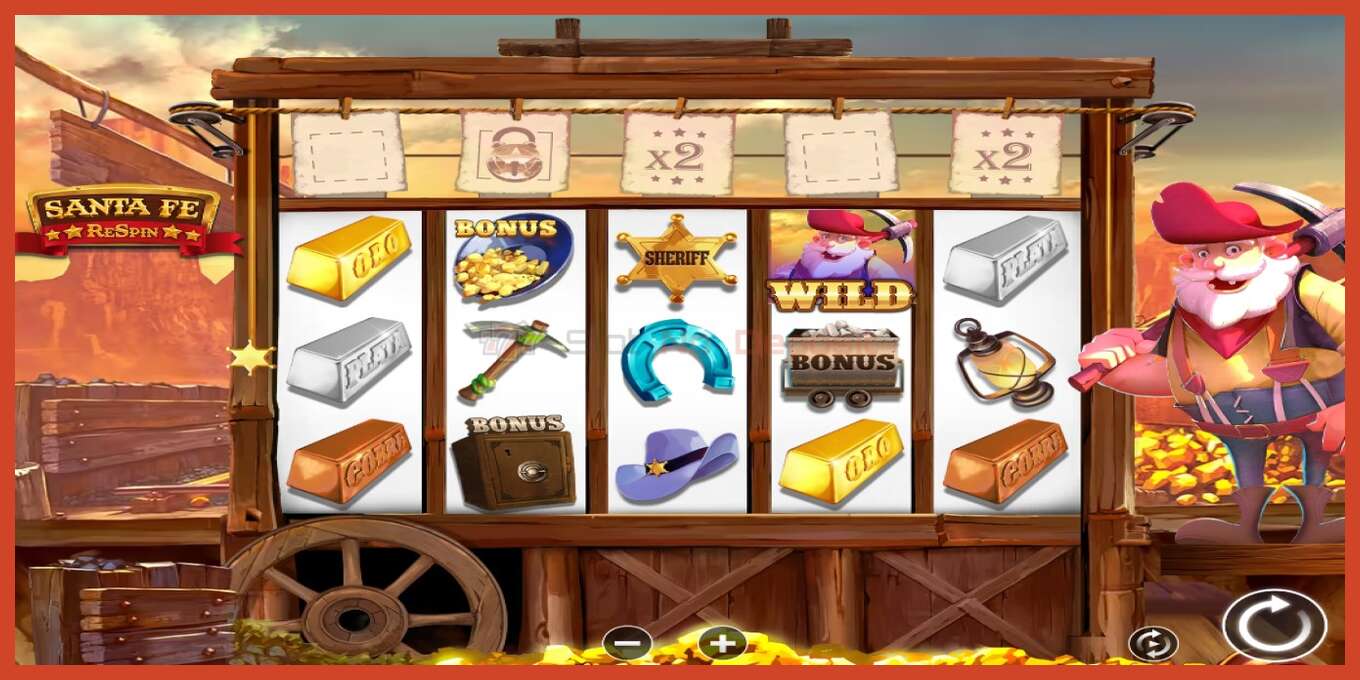 Slot screenshot: Santa Fe Respin no deposit, number - 1