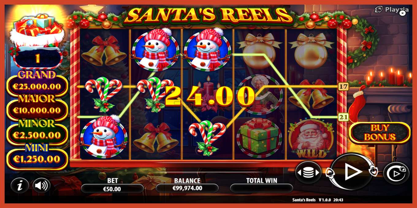 Slot screenshot: Santas Reels no deposit, number - 3