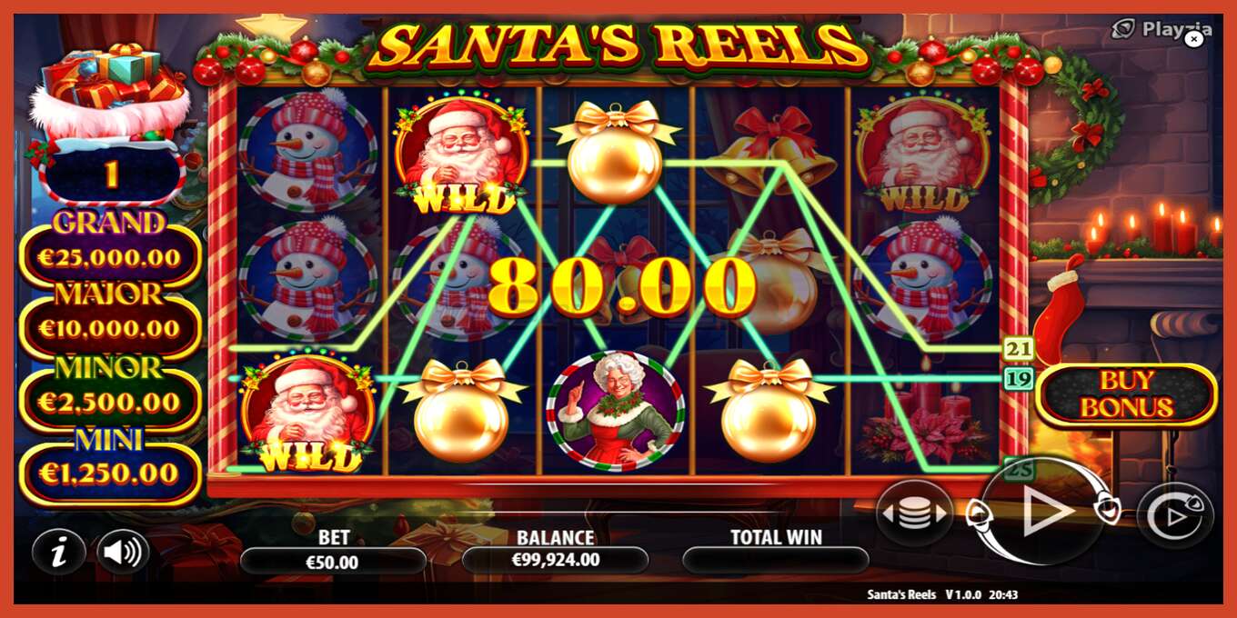 Slot screenshot: Santas Reels no deposit, number - 4