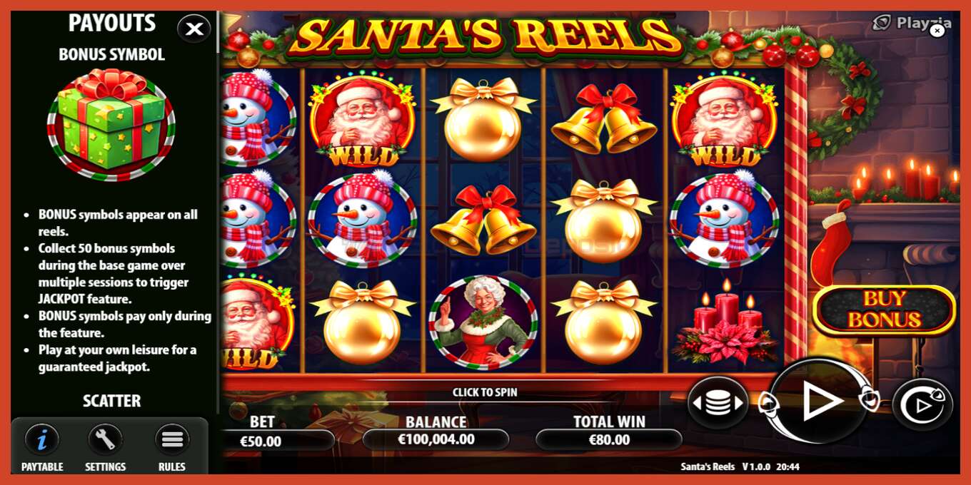 Slot screenshot: Santas Reels no deposit, number - 5