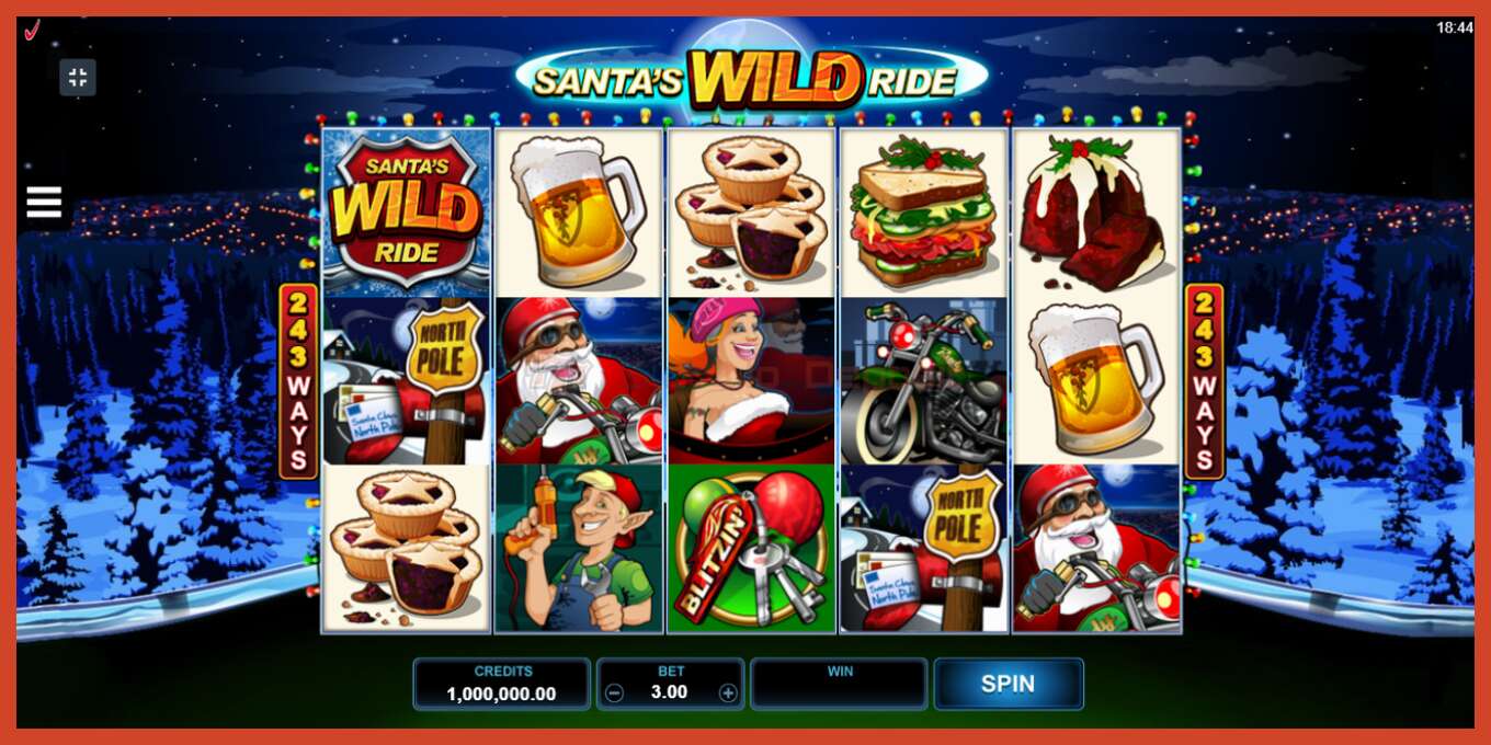 Slot screenshot: Santas Wild Ride no deposit, number - 2