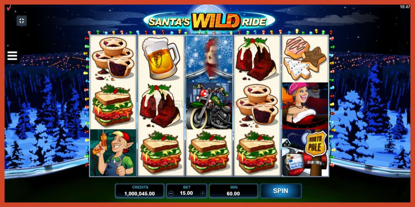 Slot screenshot: Santas Wild Ride no deposit, number - 3