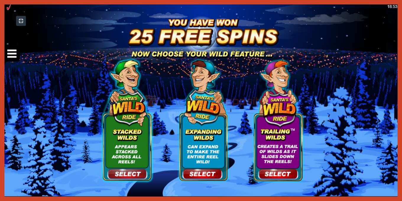 Slot screenshot: Santas Wild Ride no deposit, number - 4