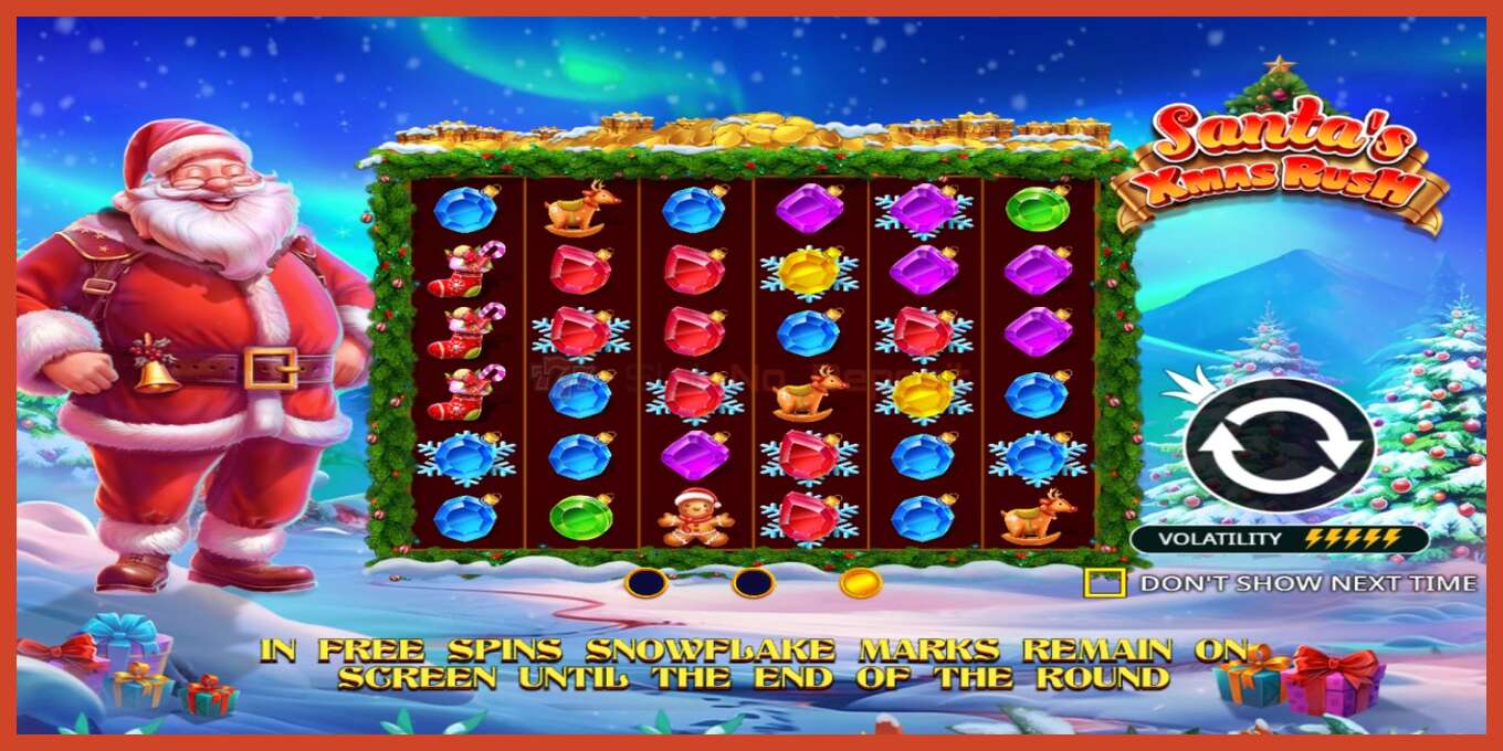 Slot screenshot: Santas Xmas Rush no deposit, number - 1