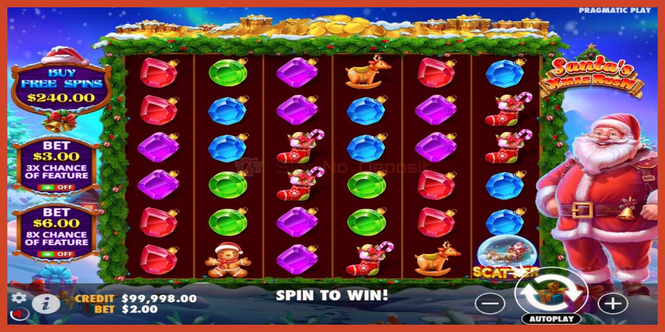 Slot screenshot: Santas Xmas Rush no deposit, number - 2