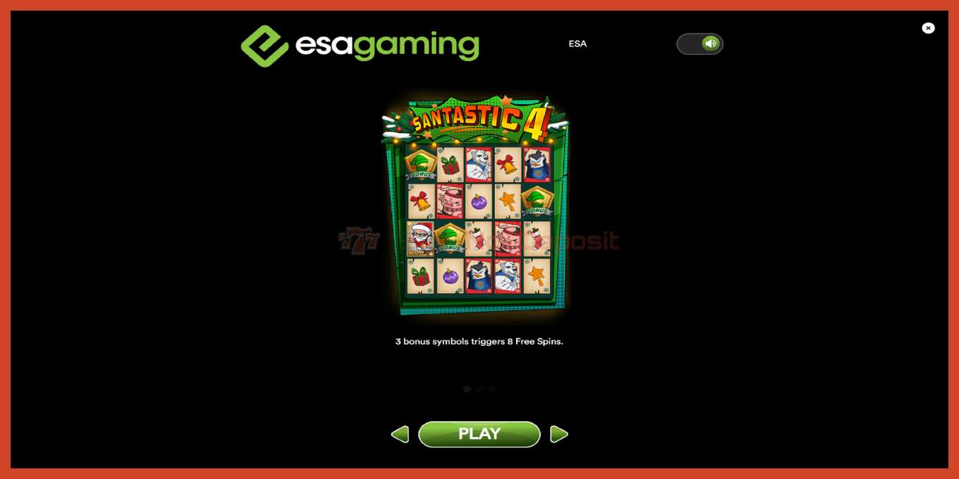 Slot screenshot: Santastic 4 no deposit, number - 1