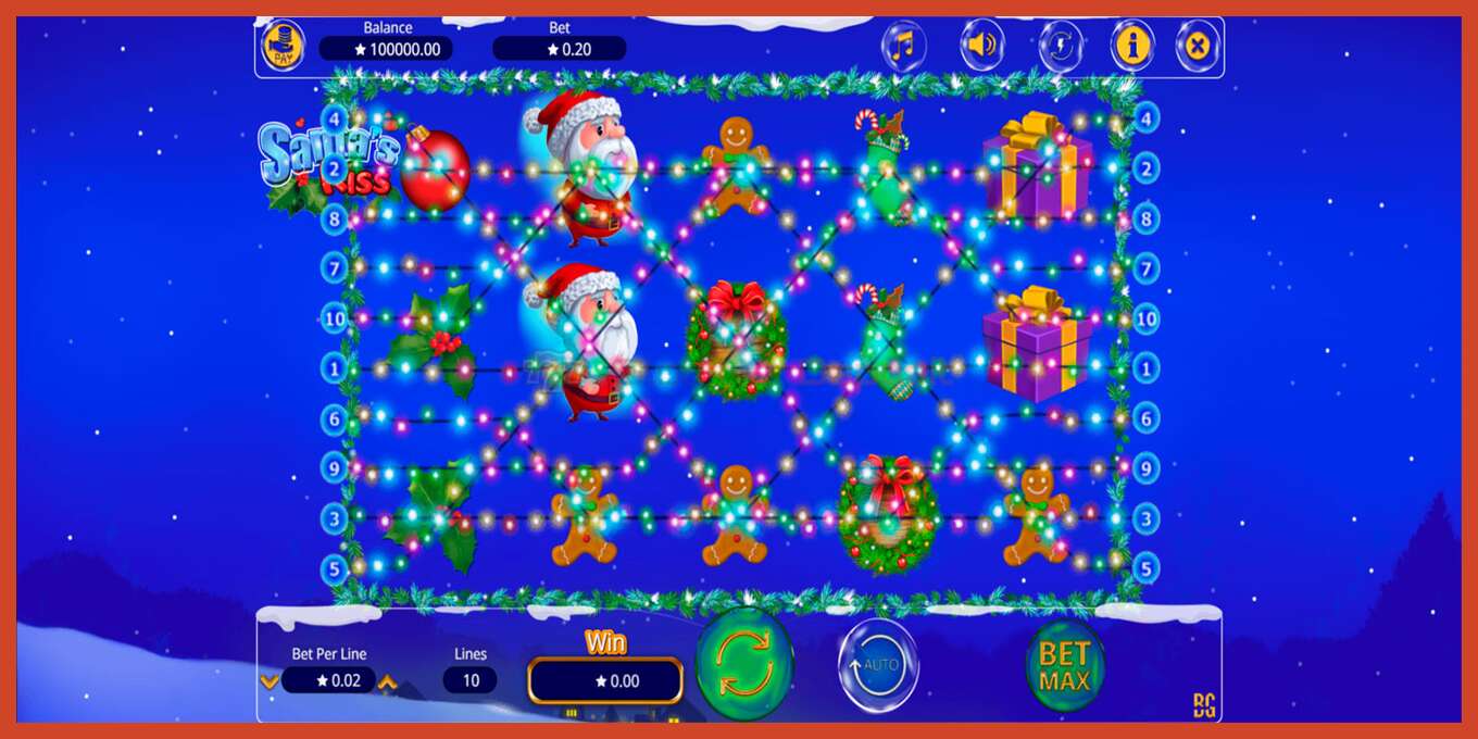 Slot screenshot: Santa´s Kiss no deposit, number - 1