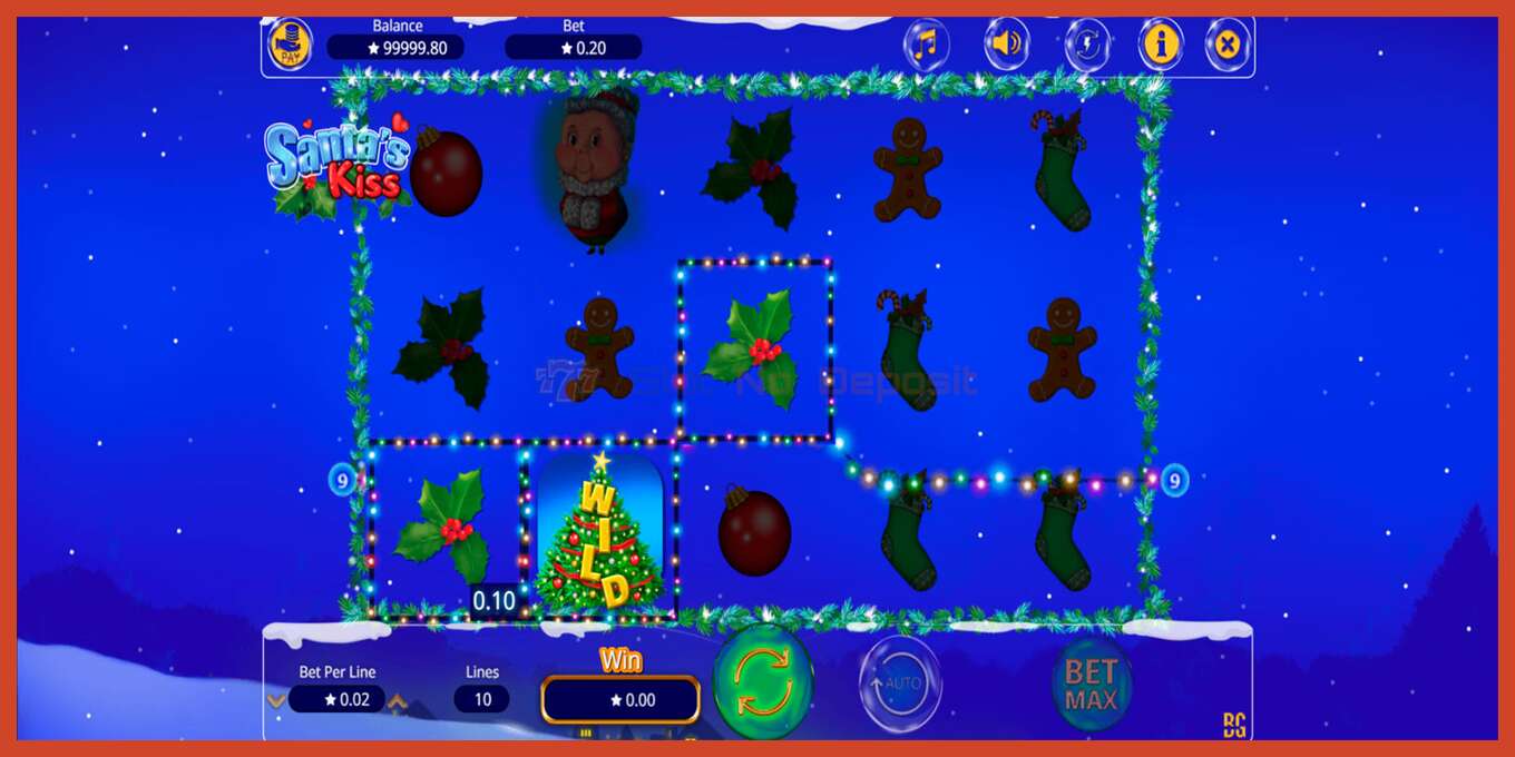 Slot screenshot: Santa´s Kiss no deposit, number - 2