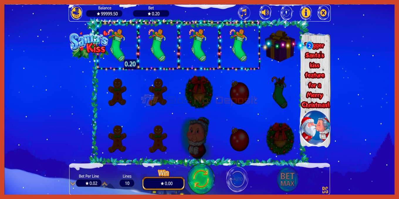 Slot screenshot: Santa´s Kiss no deposit, number - 3