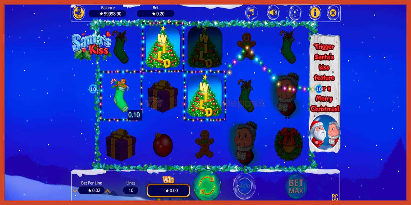 Slot screenshot: Santa´s Kiss no deposit, number - 4