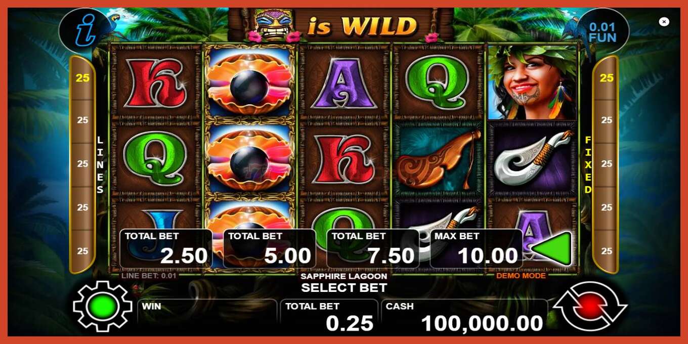 Slot screenshot: Sapphire Lagoon no deposit, number - 1