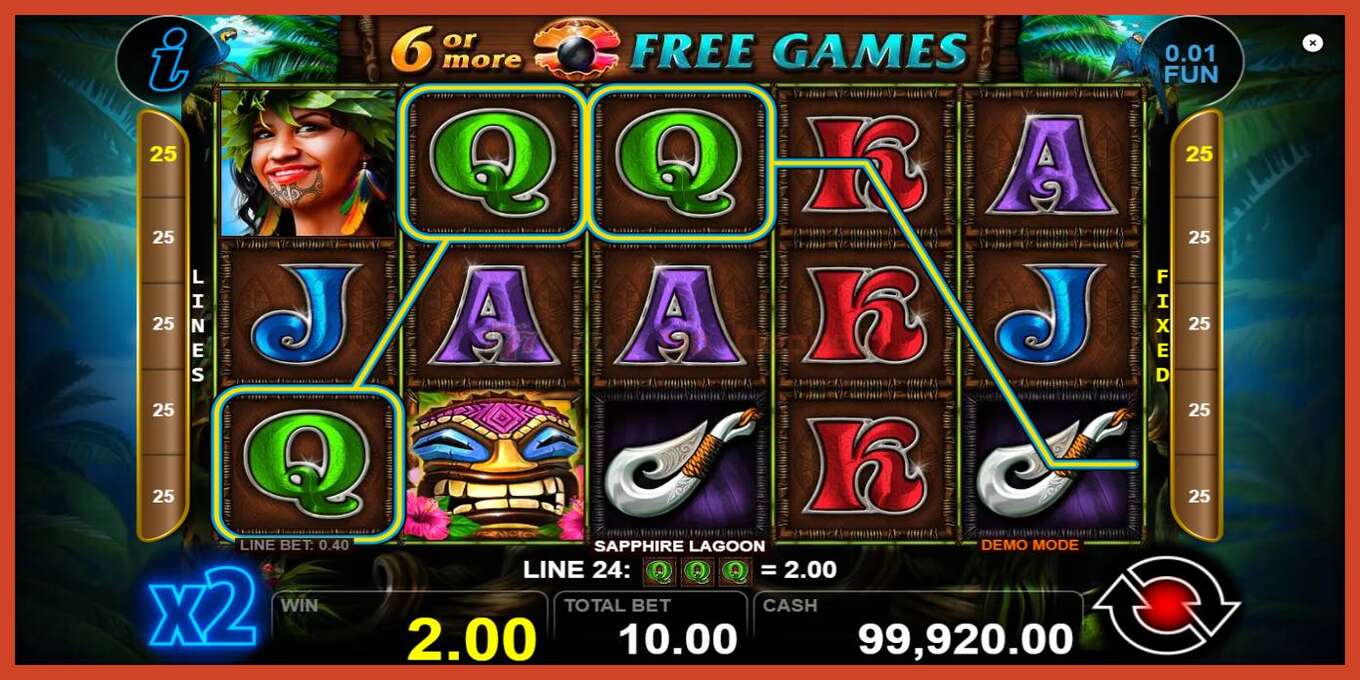 Slot screenshot: Sapphire Lagoon no deposit, number - 2