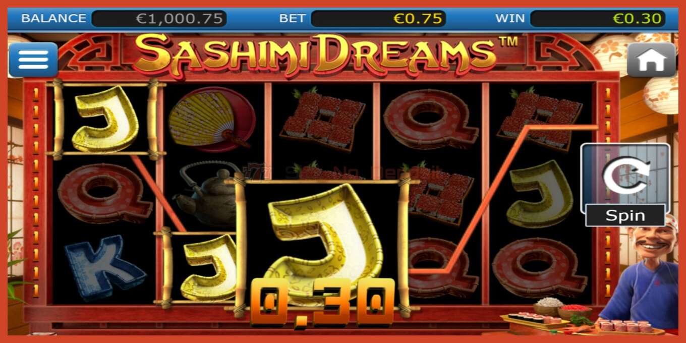 Slot screenshot: Sashimi Dreams no deposit, number - 1