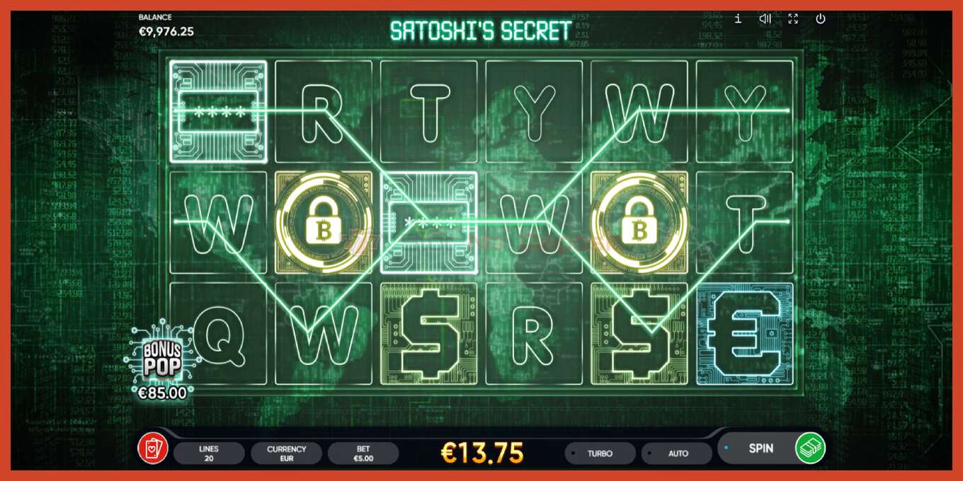 Slot screenshot: Satoshi’s Secret no deposit, number - 3