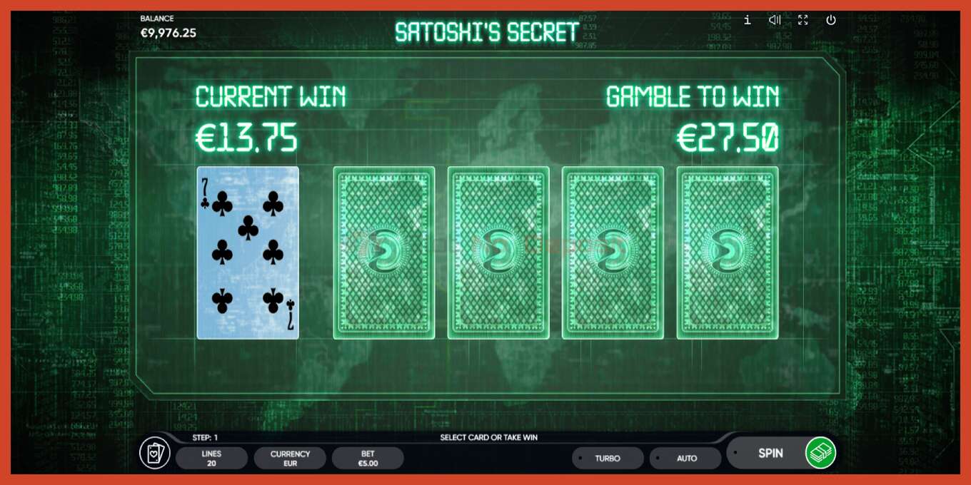 Slot screenshot: Satoshi’s Secret no deposit, number - 4