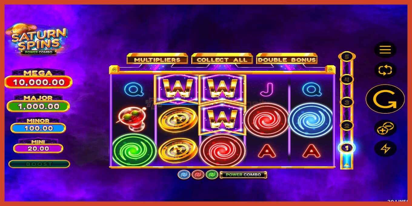 Slot screenshot: Saturn Spins Power Combo no deposit, number - 1