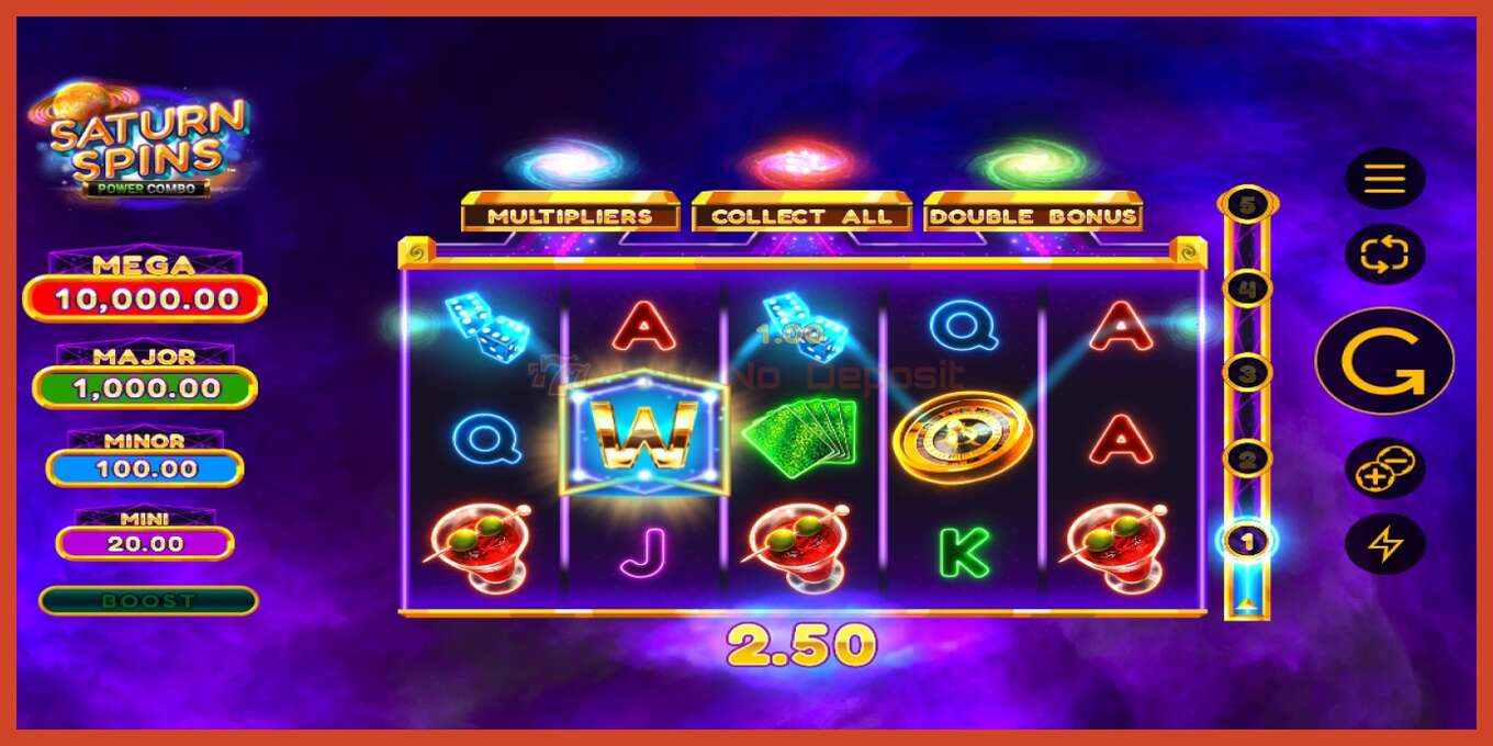 Slot screenshot: Saturn Spins Power Combo no deposit, number - 2