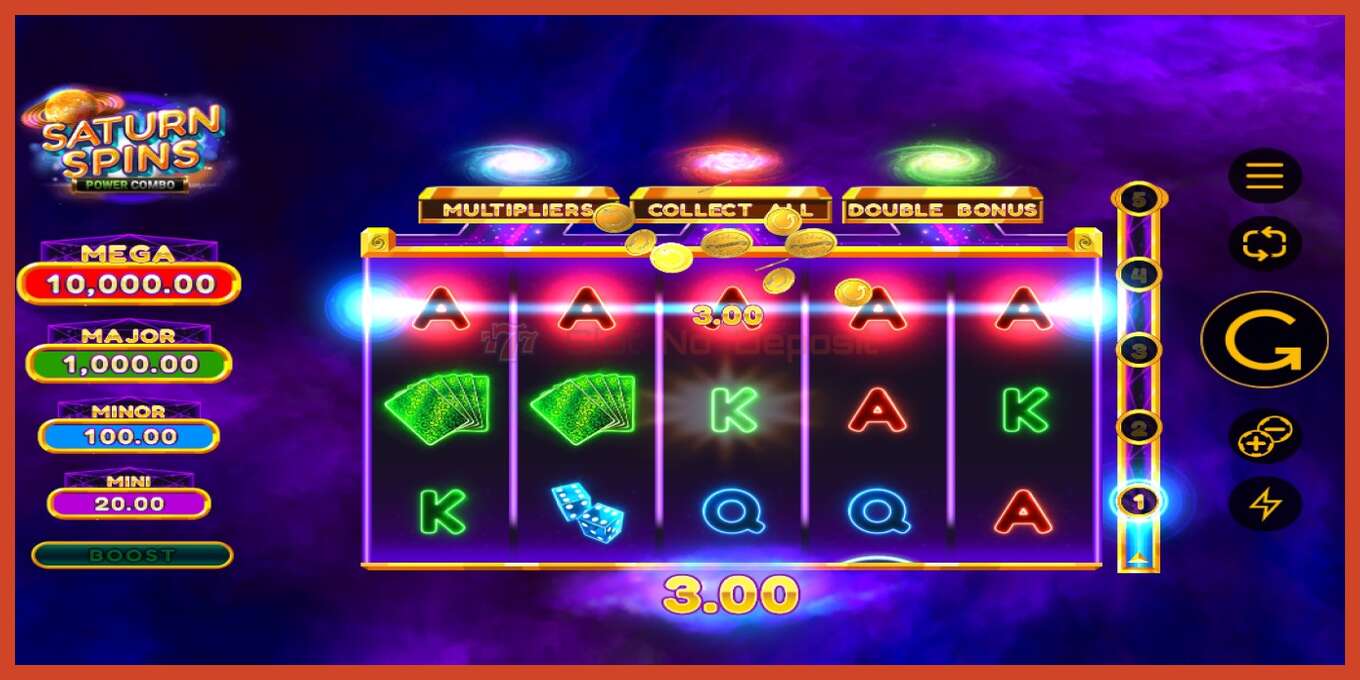 Slot screenshot: Saturn Spins Power Combo no deposit, number - 3