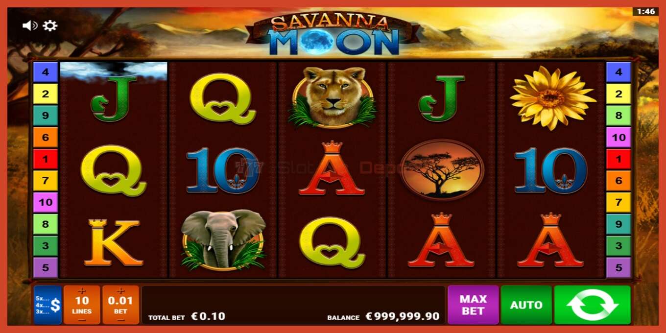 Slot screenshot: Savanna Moon no deposit, number - 2