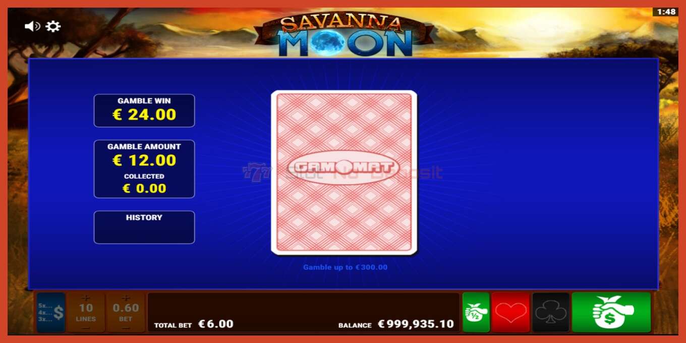 Slot screenshot: Savanna Moon no deposit, number - 5