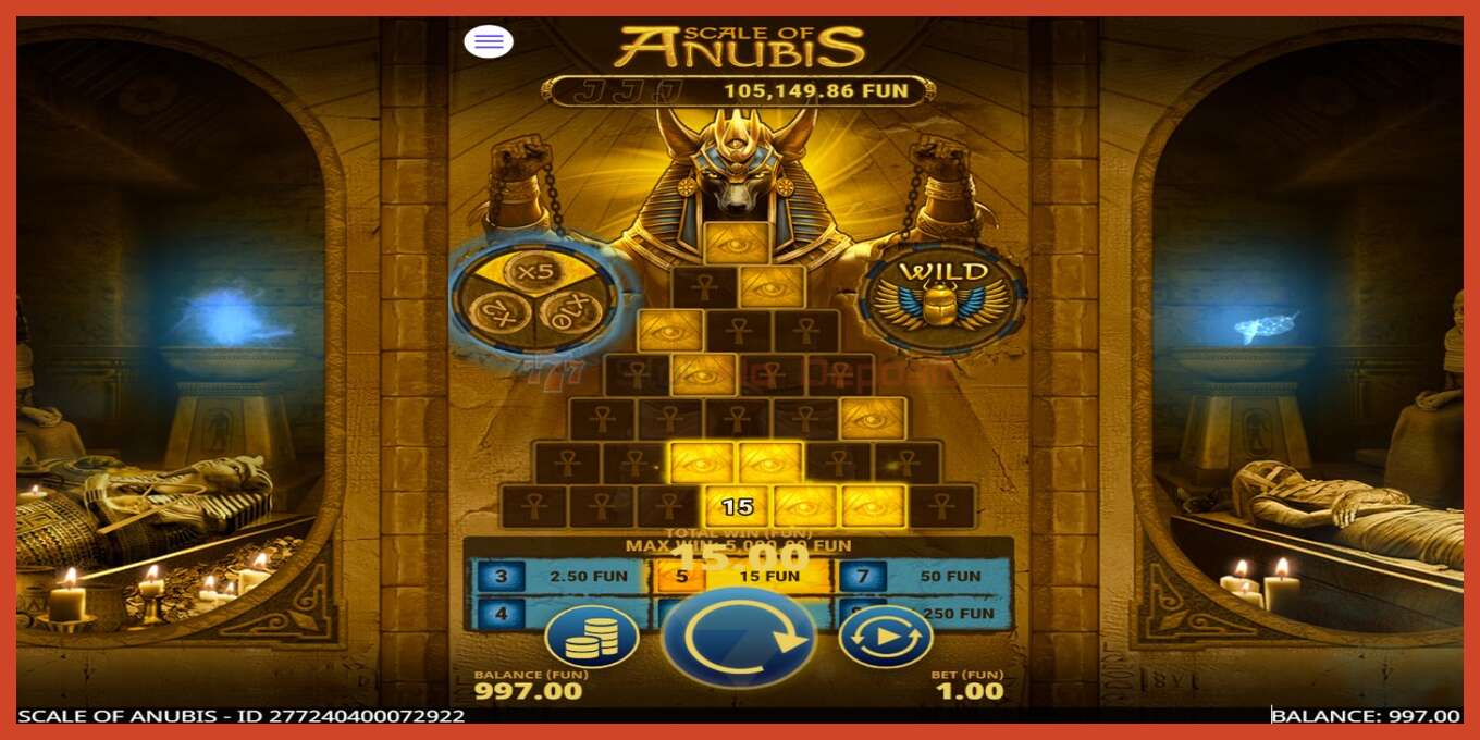 Slot screenshot: Scale of Anubis no deposit, number - 3