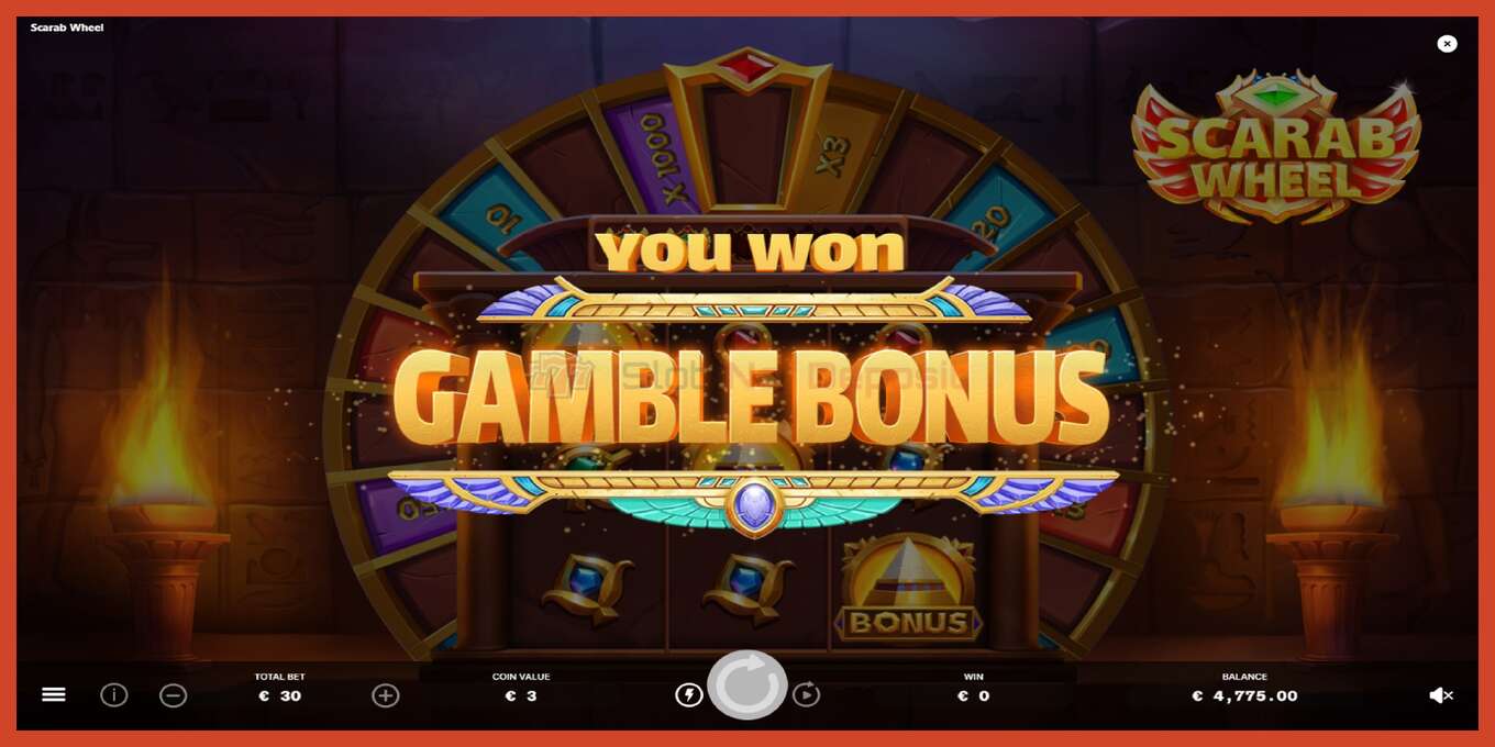 Slot screenshot: Scarab Wheel no deposit, number - 3