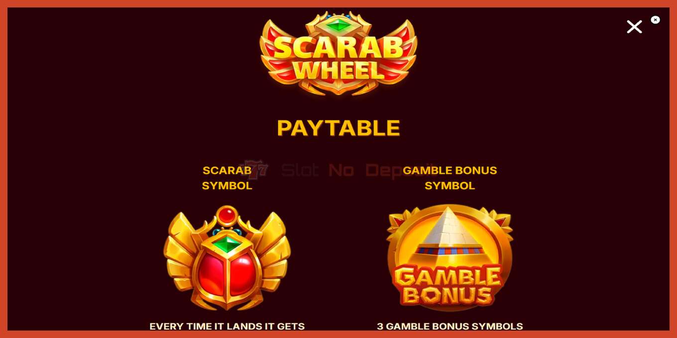 Slot screenshot: Scarab Wheel no deposit, number - 5