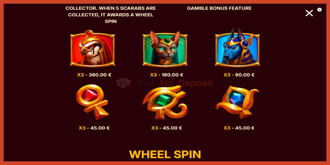 Slot screenshot: Scarab Wheel no deposit, number - 6