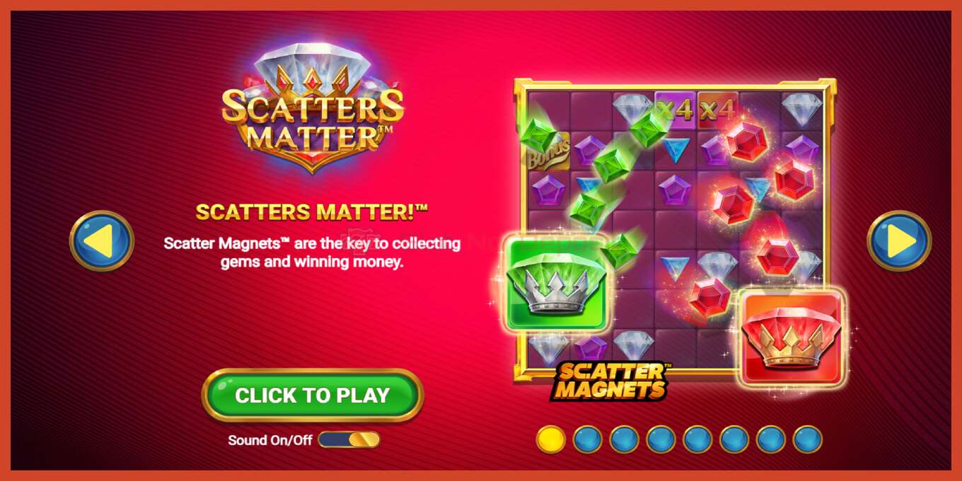 Captura de tela do slot: Scatters Matter sem depósito, número - 1