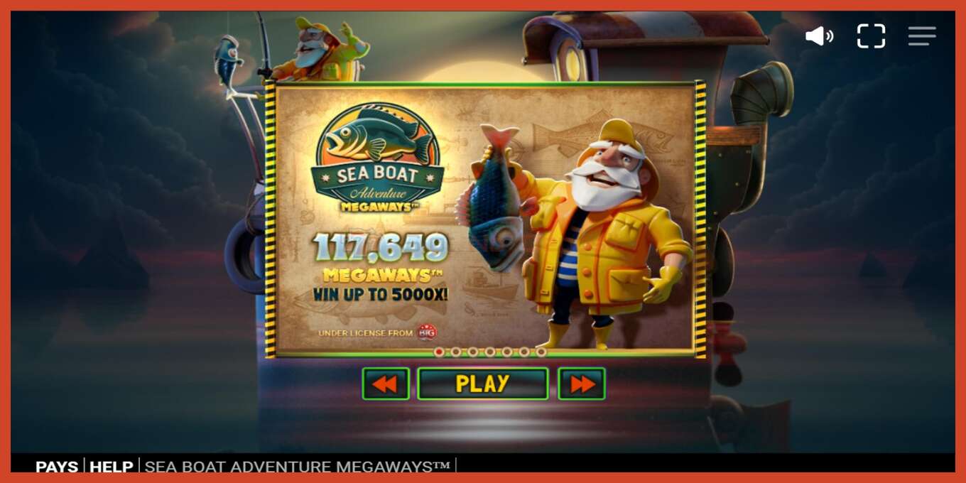 Slot screenshot: Sea Boat Adventure Megaways no deposit, number - 1