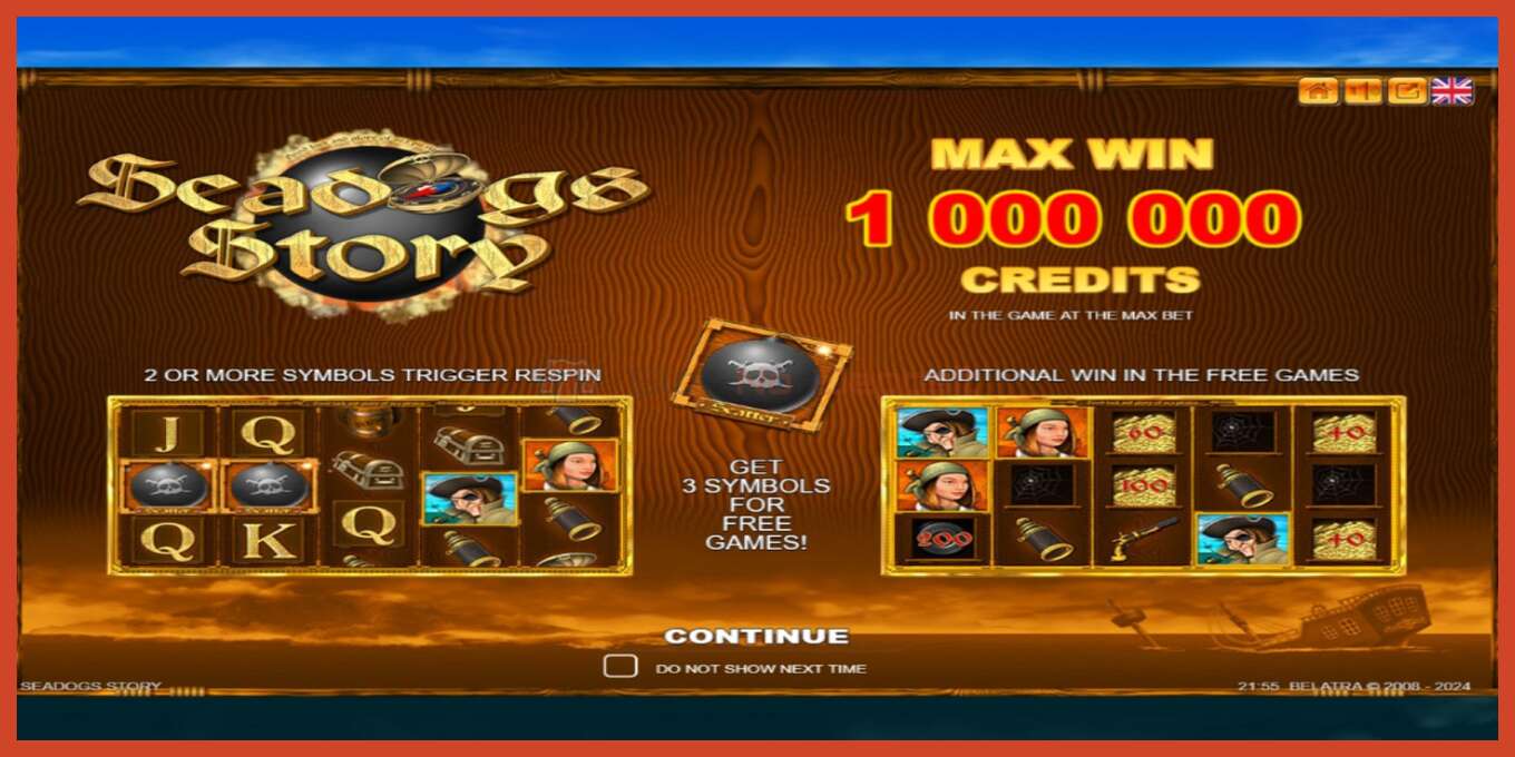 Slot screenshot: Seadogs Story no deposit, number - 1