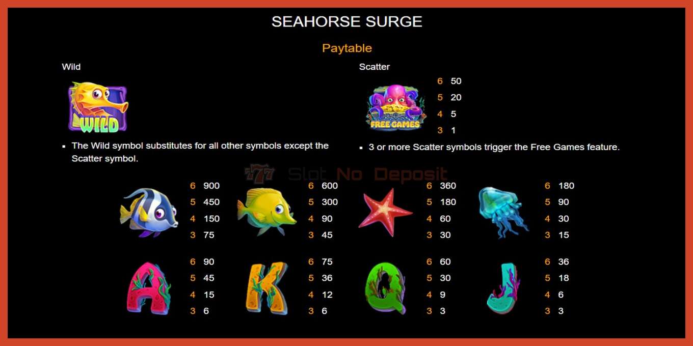 Captură de ecran pentru slot: Seahorse Surge fara depozit, număr - 4