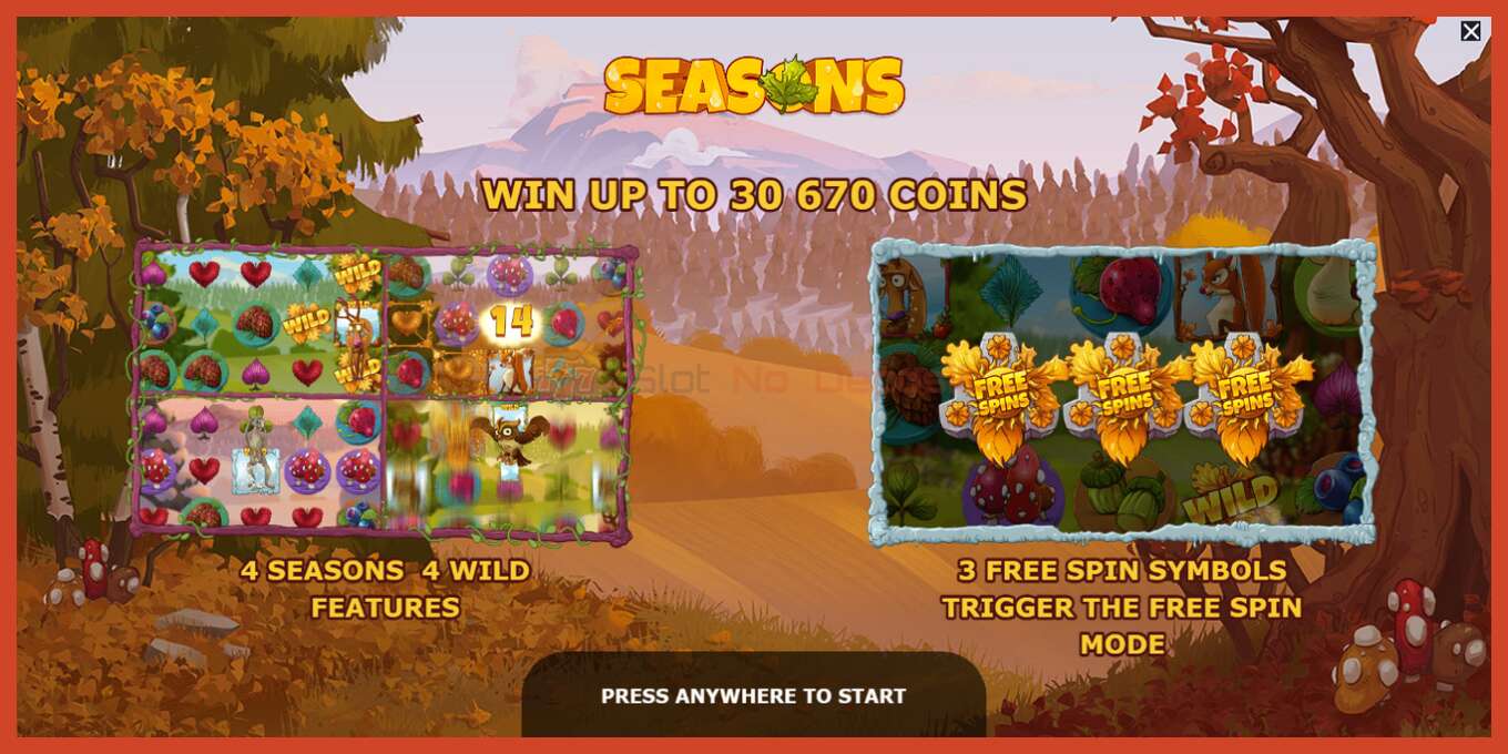 Slot screenshot: Seasons no deposit, number - 1