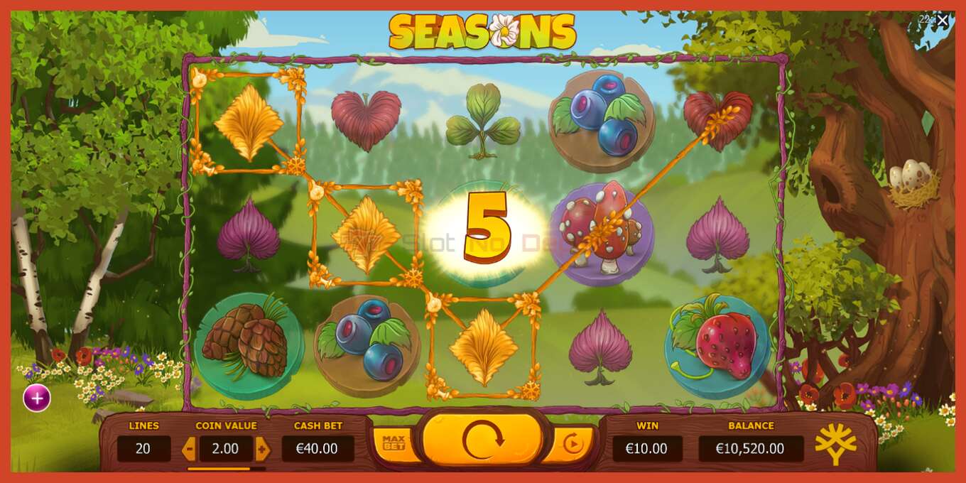 Slot screenshot: Seasons no deposit, number - 4