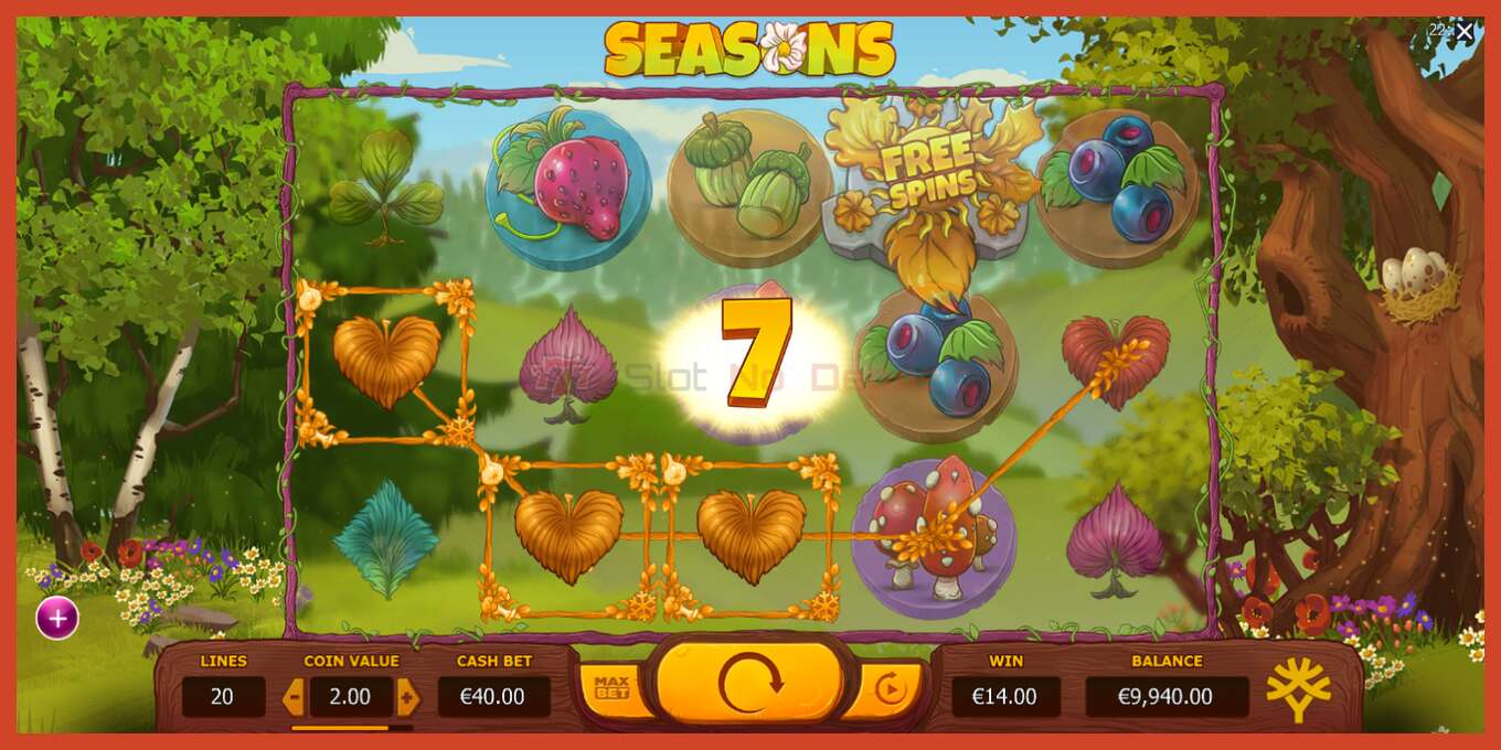 Slot screenshot: Seasons no deposit, number - 5