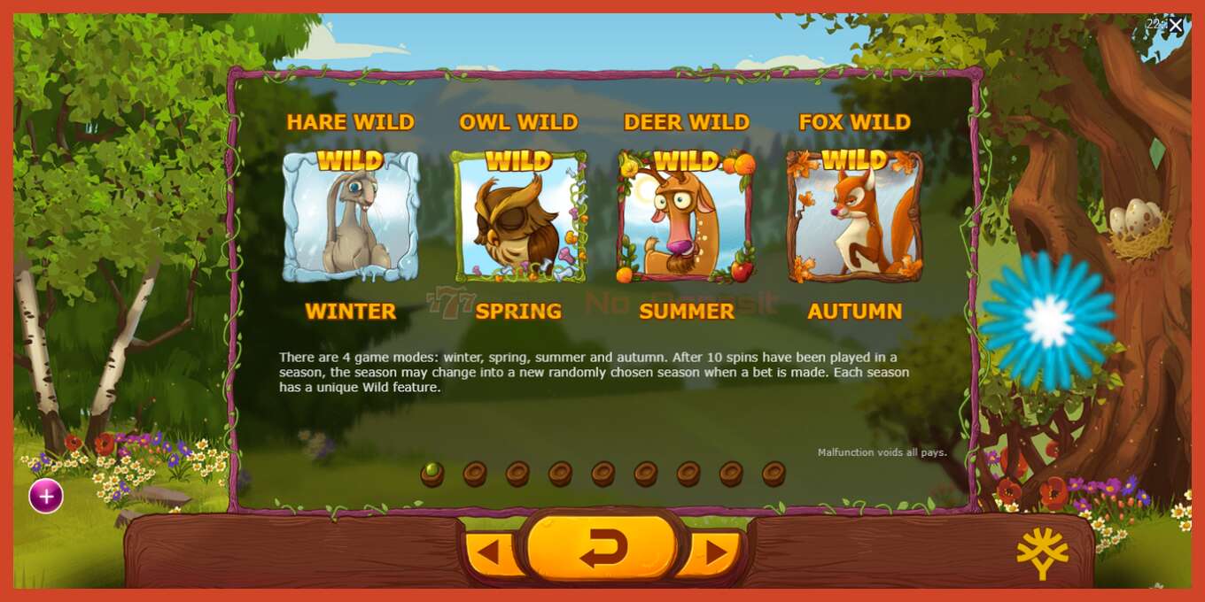 Slot screenshot: Seasons no deposit, number - 6