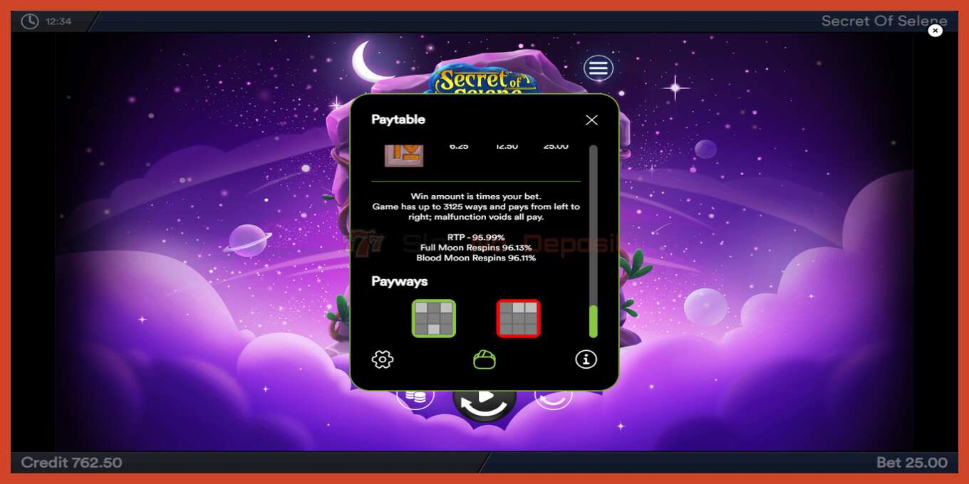 Slot screenshot: Secret of Selene no deposit, number - 7