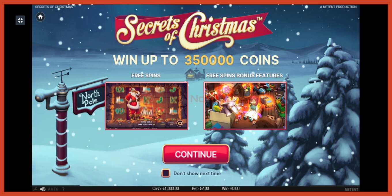 Slot screenshot: Secrets of Christmas no deposit, number - 1