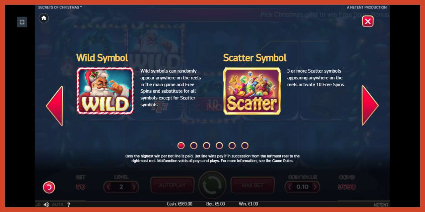 Slot screenshot: Secrets of Christmas no deposit, number - 5