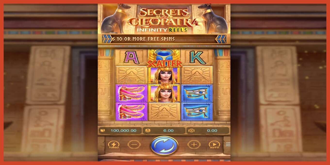 Slot screenshot: Secrets of Cleopatra no deposit, number - 1