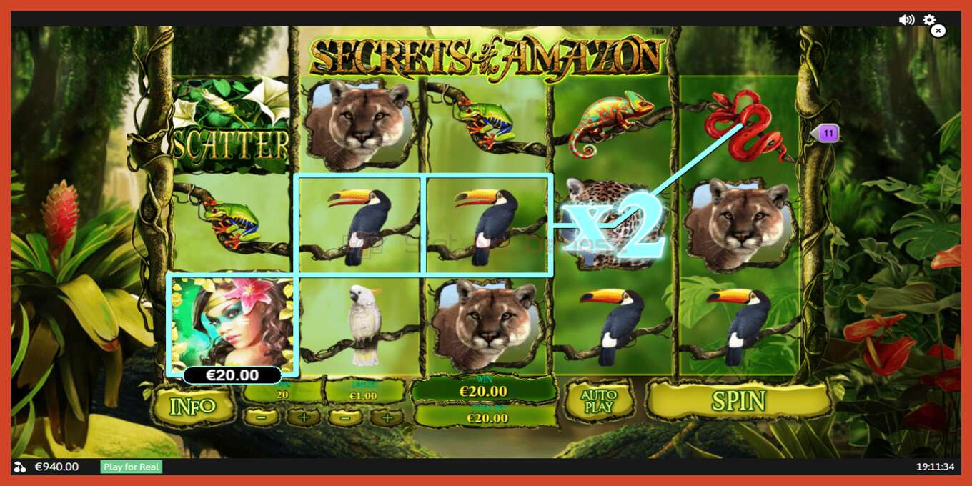 Slot screenshot: Secrets of the Amazon no deposit, number - 3